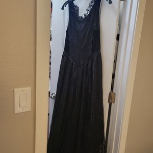 Belle Pogue Black Lace and Silk Dress